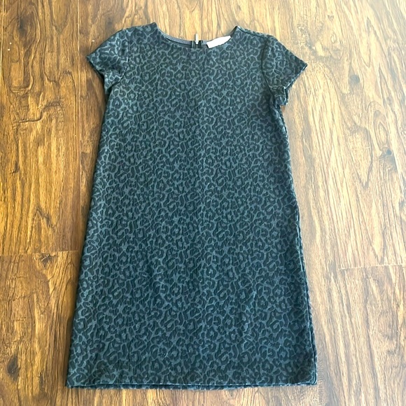 LOFT Leopard Print Gray & Black Dress with back zipper - size Small - Picture 1 of 6